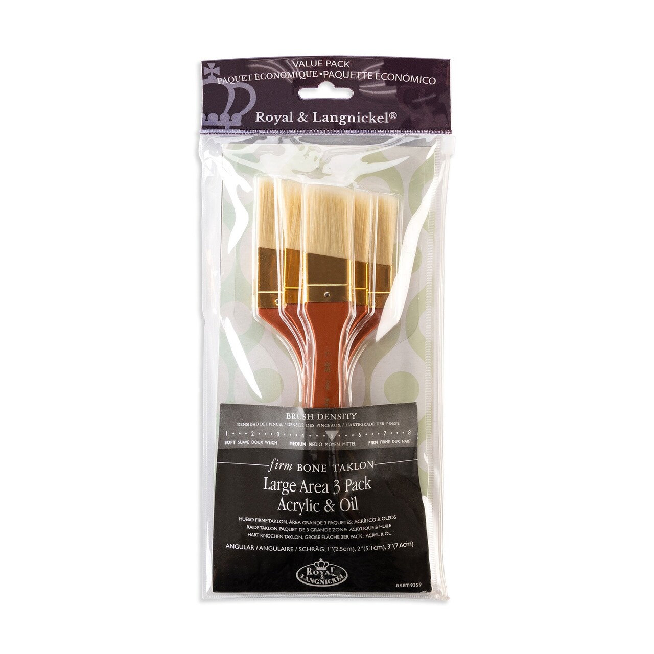 RSET-9359 | 3pc Firm Bone Taklon Large Area Angular Brush Set